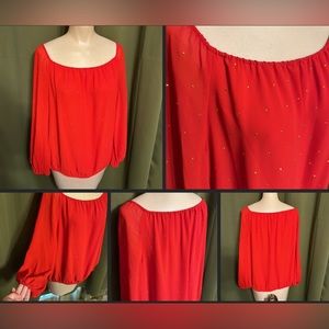 Vince Camuto Chiffon Balloon Sleeve Studded Blouse Vince Camuto Holiday Top